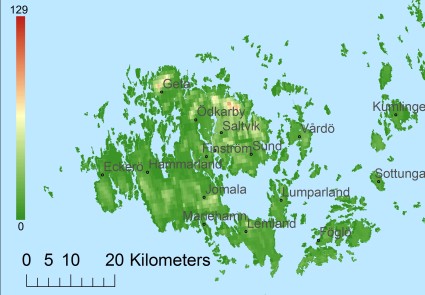 Аландские острова Цифровая модель местности - DTM