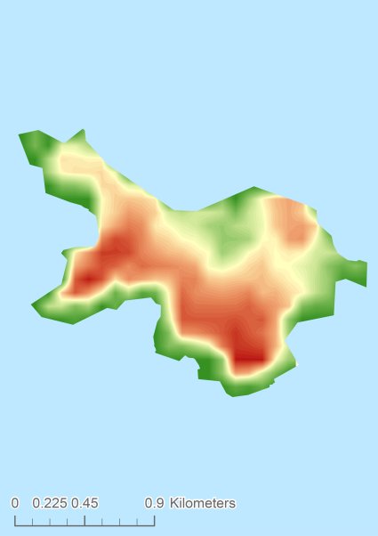 Caldey Island Цифровая модель местности - DTM