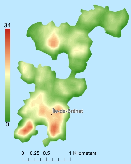 Île de Bréhat Цифровая модель местности - DTM