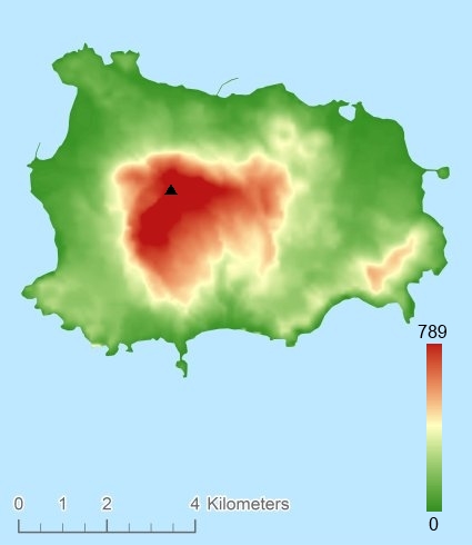 Ischia Modèle numérique de terrain - MNT