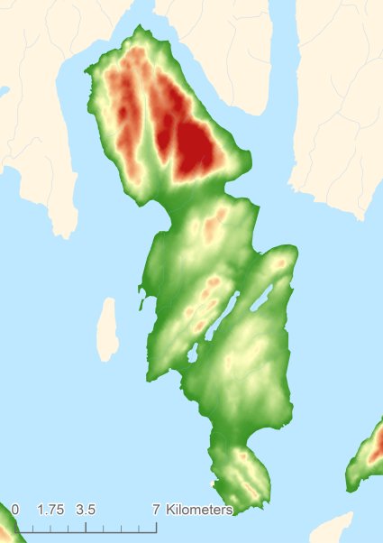 Isle of Bute Modèle numérique de terrain - MNT