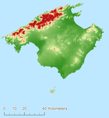 Mallorca Digitales Höhenmodell - DHM