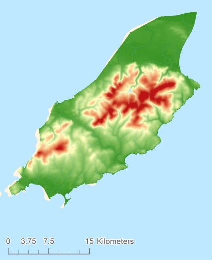 Остров Мэн Цифровая модель местности - DTM