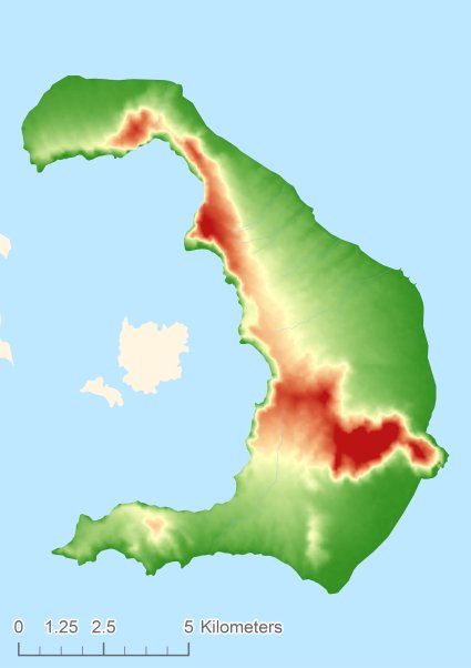 Santorini Digital terrain model - DTM