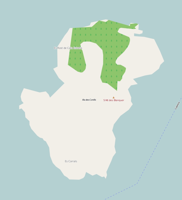 Conejera (Cabrera-archipel) карта
