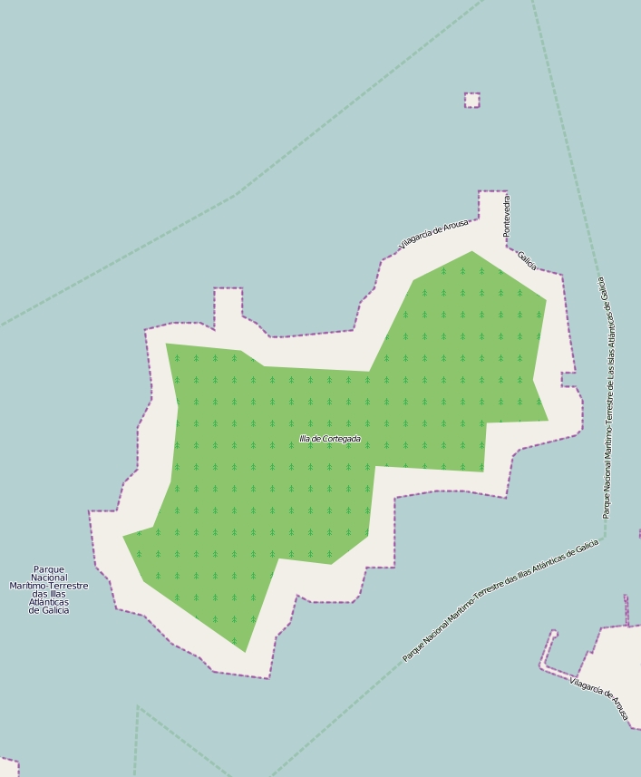 Isla Cortegada Karta