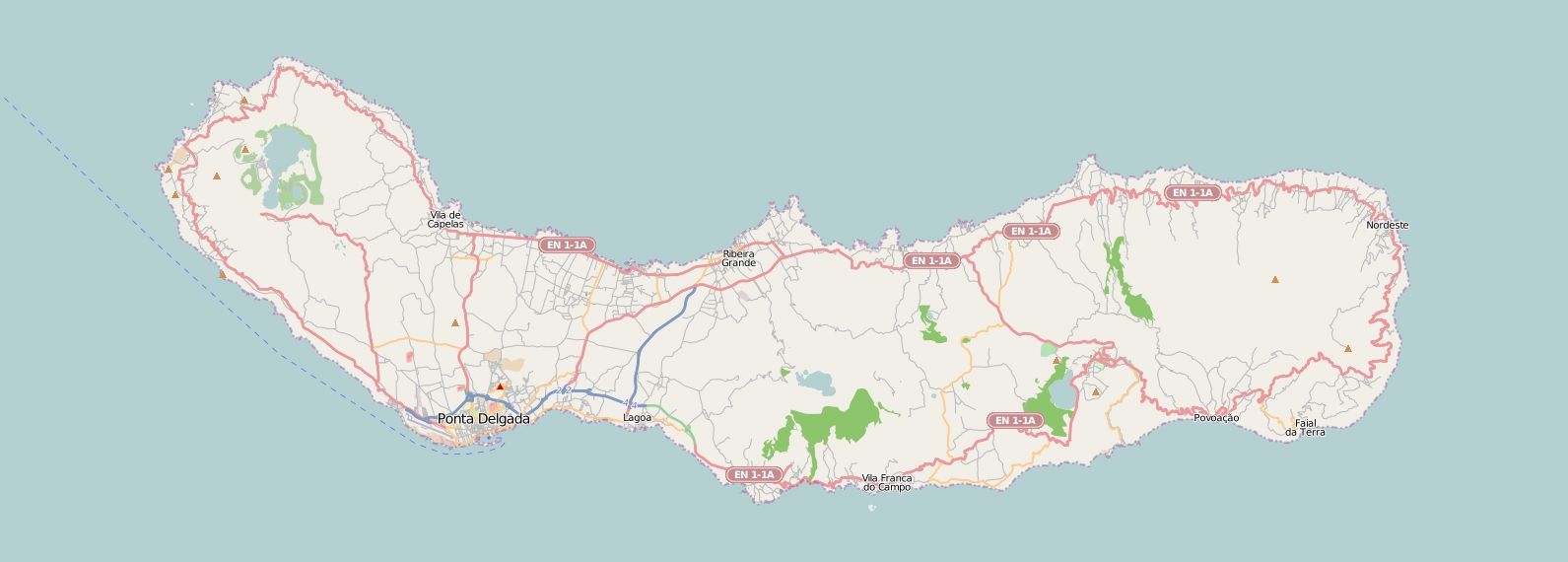 Karte Sao Miguel Azoren Portugal