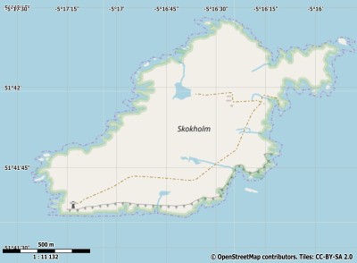Skokholm Island map