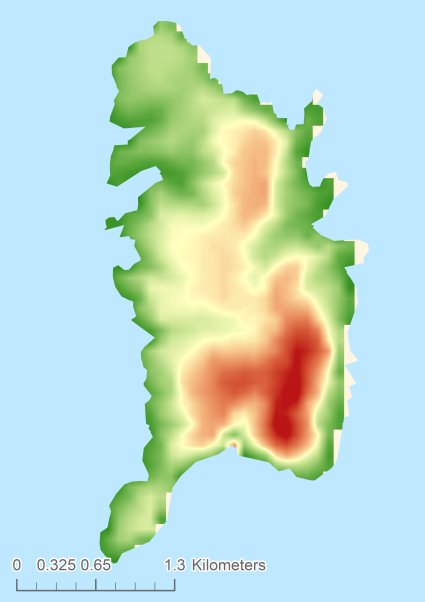 Biševo Цифровая модель местности - DTM