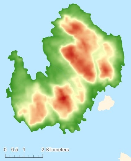 Finnøya Modèle numérique de terrain - MNT