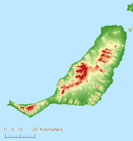 Fuerteventura Modèle numérique de terrain - MNT