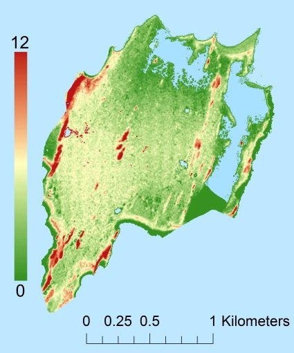 Hjörsey Цифровая модель местности - DTM