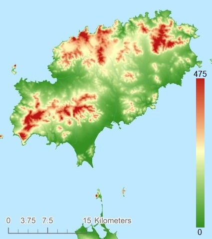 Ibiza Modèle numérique de terrain - MNT