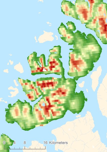 Kvaløya Modèle numérique de terrain - MNT