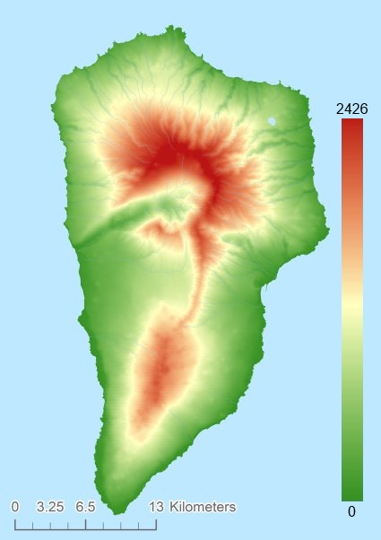 La Palma Modèle numérique de terrain - MNT