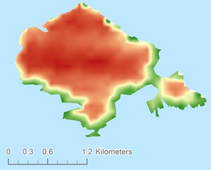 Skomer Island Modèle numérique de terrain - MNT