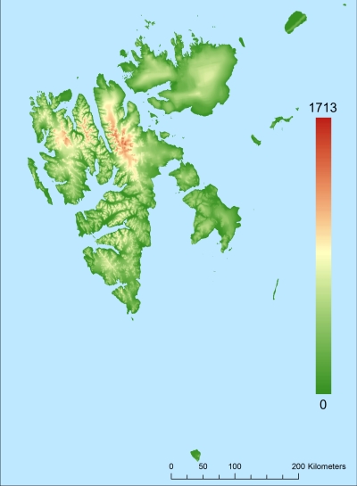 Svalbard Modelo digital del terreno - MDT