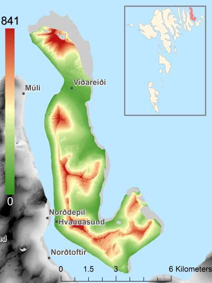 Viðoy Digital terrain model - DTM