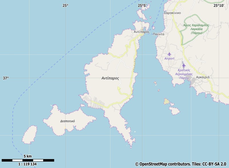 Antiparos Map