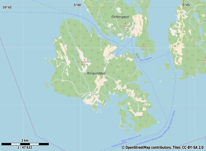 Borgundøya Karte