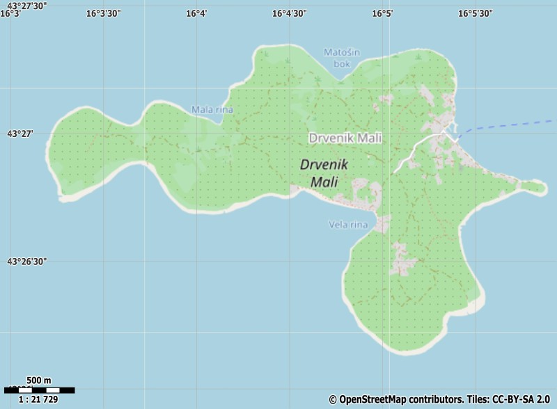 Drvenik Mali карта