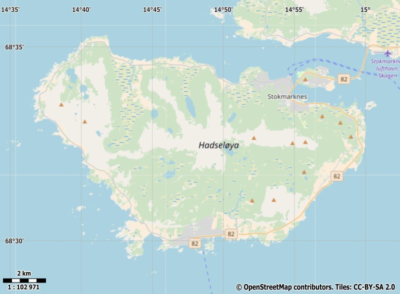 Hadseløya Karte