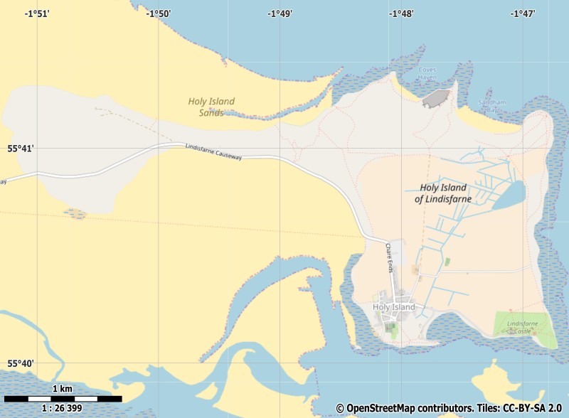 Holy Island Mapa