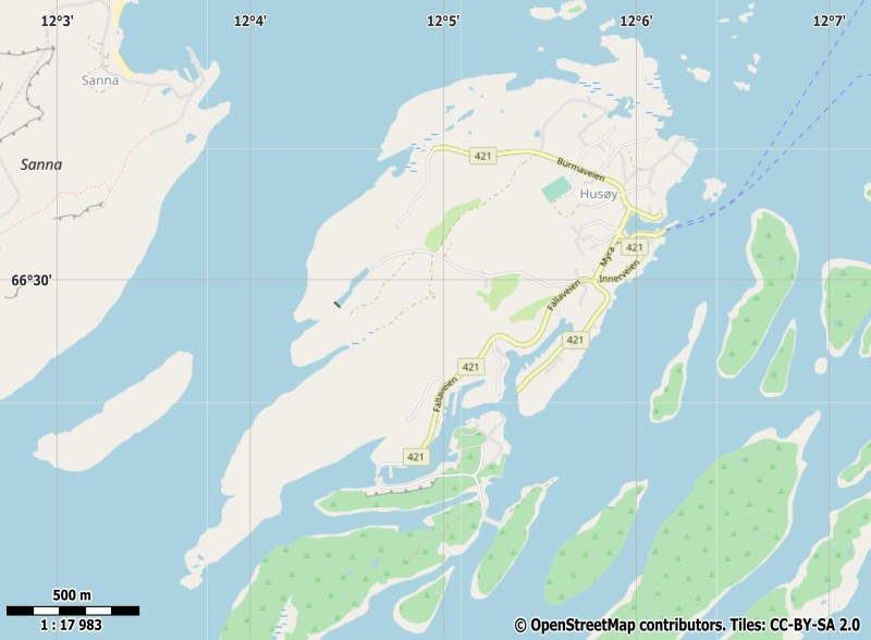 Husøya Kartta