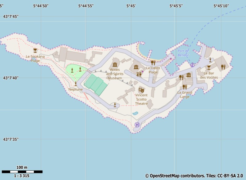 Bendor eiland Karte