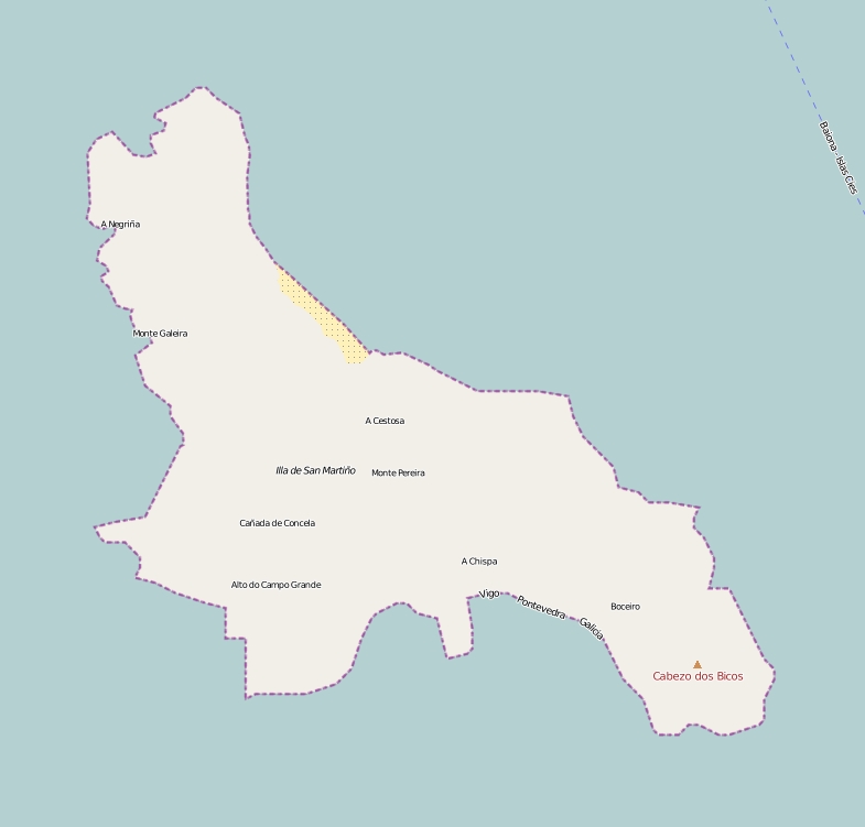 Isla de San Martiño Karta