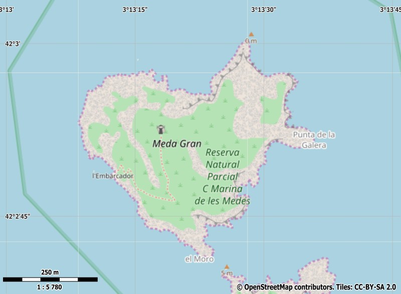 Medes eilanden Map