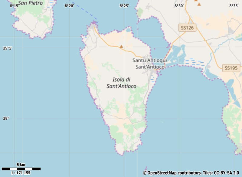 Isola di Sant'Antioco Mappa