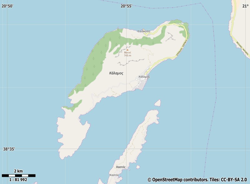 Kalamos Mapa