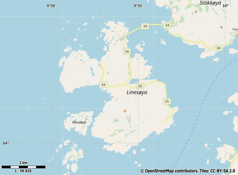 Linesøya Kartta