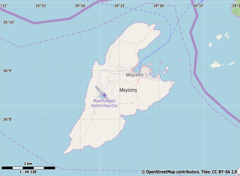 Megisti - Kastellorizo Map