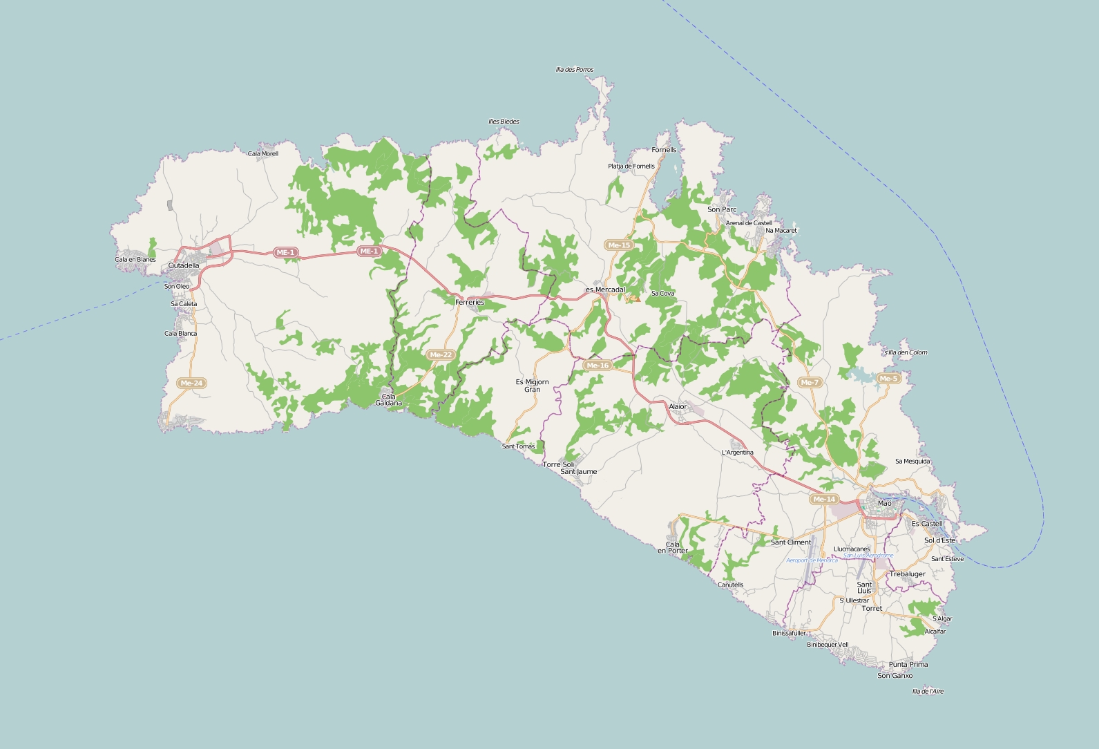 Menorca карта