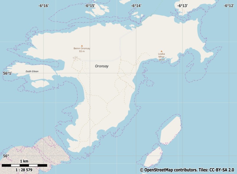 Oronsay Mapa
