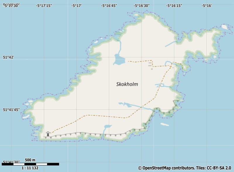 Skokholm Island Karta