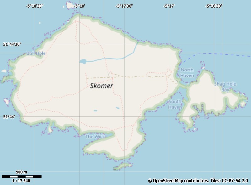 Skomer Island Karte