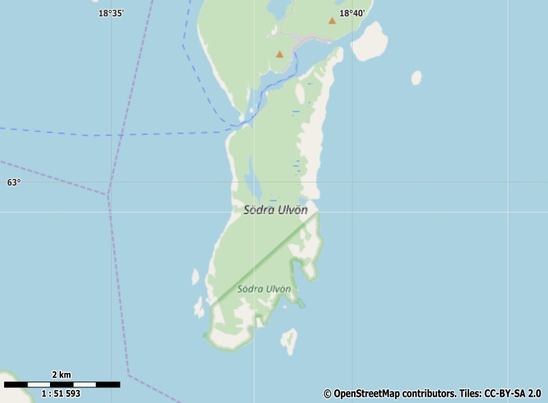 Södra Ulvön Kartta