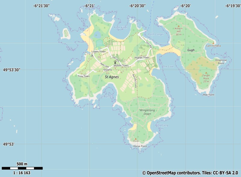 St Agnes Mapa