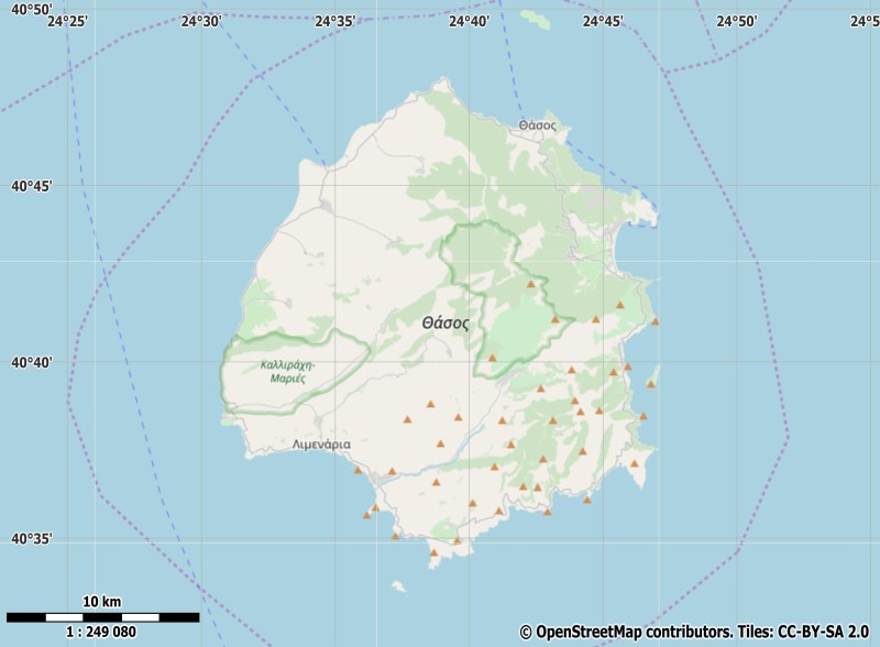 Thasos карта