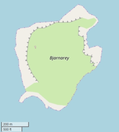 Bjarnarey - Vestmannaeyjar map